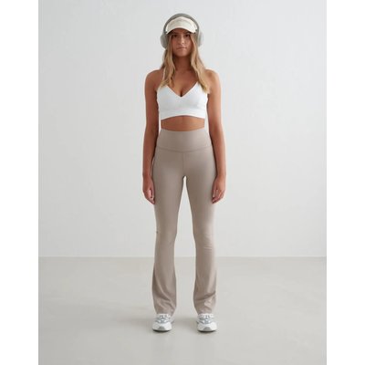 Damen Leggings Ausgestellt Hoher Bund Lang Sense Beige