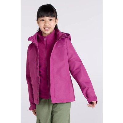 Kinder Wandern 3-in-1-Jacke Wasserdicht Atmungsaktiv - Fell