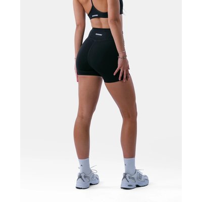Damen High-Waist-Shorts mit Tasche für Fitness – Encore – Schwarz