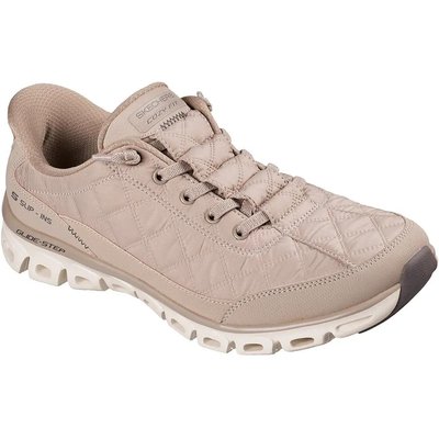 Skechers Damen GLIDE-STEP-AT EASE Cozy Fit Slip-Ins Sneaker Taupe