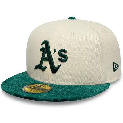 New Era 59FIFTY Cap MLB Athletics Oakland Paisley hellbeige/grün