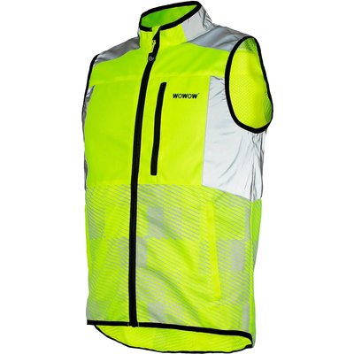 WOWOW - Herren Damen Gelbe Warnschutz Reflektierende Fahrradweste Mesh