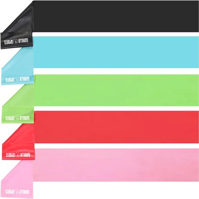 Fitnessband Set Latex inkl. 5 Bändern 120 cm