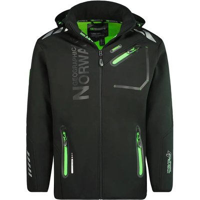 Softshelljacke Bergsport Herren wasserabweisend Fleece Schwarz/Grün