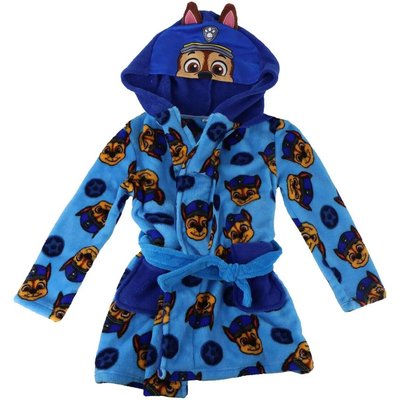 Bademantel Kinder PAW Patrol Coral Fleece mit Kapuze und Gürtel Blau