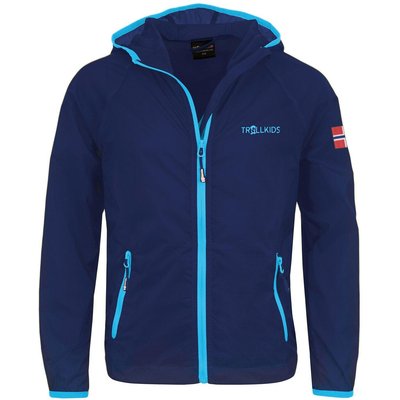 Kinder Windjacke Fjell Atmungsaktiv marine/hellblau