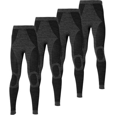 Herren-Thermohosen Schwarz 4er-Pack