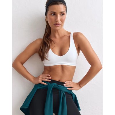 Damen Sport-BH komprimierend mit verstellbaren Trägern Pace Weiß