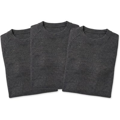 Herren Ski Unterhemd langarm leicht schnell trocknend Anthrazit Melange 3er Pack