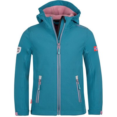 Mädchen Softshelljacke Trollfjord Blaugrün/Violett