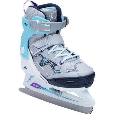 Schlittschuhe Fit 100 Kinder grau/türkis