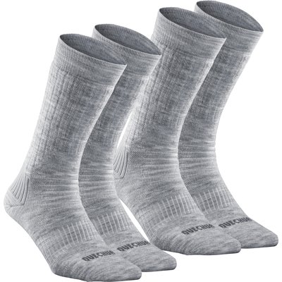 Wintersocken Damen/Herren warm halbhoch Winterwandern - SH100 Doppelpack grau
