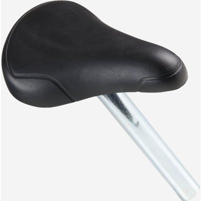 Fahrradsattel 14 Zoll schwarz + Sattelstütze 26 mm grau