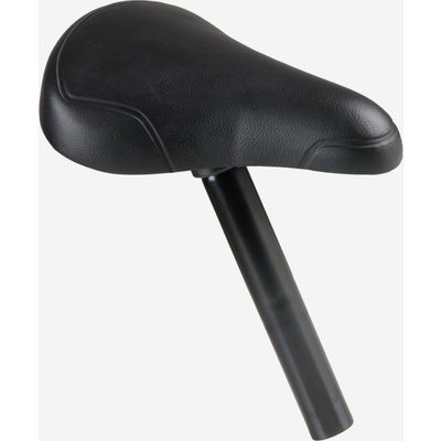 Fahrradsattel 14 Zoll schwarz + Sattelstütze 26 mm schwarz