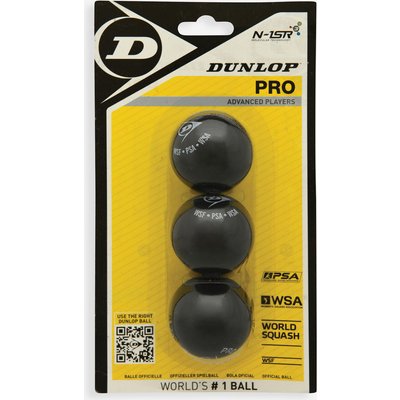 Dunlop Squashball Pro Doppelgelb 3 Stück