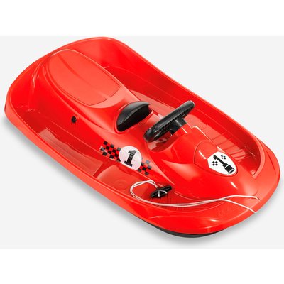 Schlitten Kinder - Snow Formel mit Bremse und Lenkrad rot