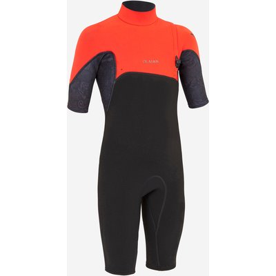 Neopren Shorty Surfen Kinder 1,5 mm 900 schwarz/rot