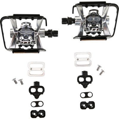 Pedale 2-in-1-Klickpedale MTB Aluminium 500 schwarz