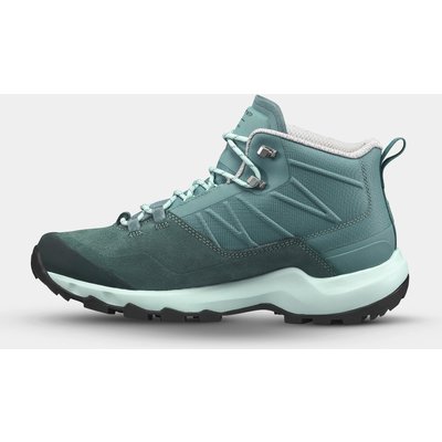 Wanderschuhe Damen Bergwandern halbhoch wasserdicht - MH500 grün