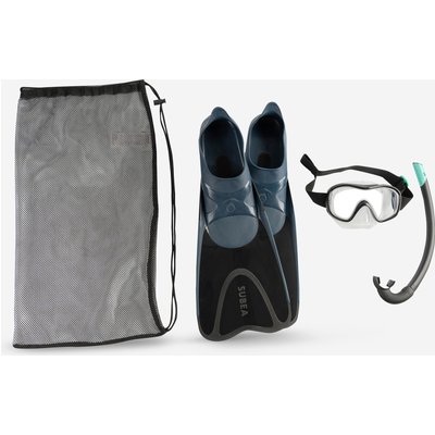 Schnorchel-Set Damen/Herren Schnorchel Maske mit Flossen - 100