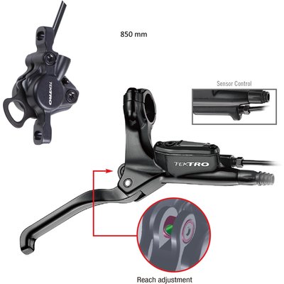 Bremsenset hydraulisch Tektro HD-E350 850 mm für das Cargobike R500 Longtail