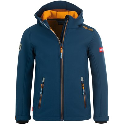 Trollkids Softshelljacke Kinder - Trollfjord blau/orange