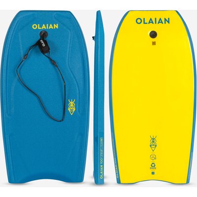 Bodyboard Kinder mit Handgelenk-Leash 100 36'' blau/gelb