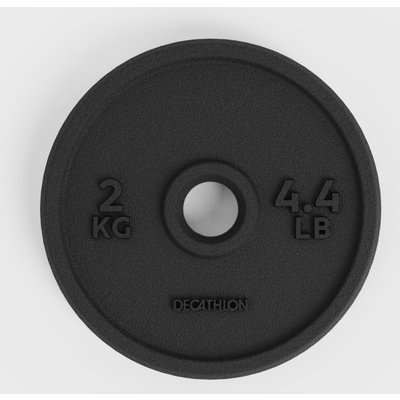Hantelscheibe aus 80 % recyceltem Gusseisen 2 kg 28 mm