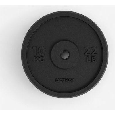 Hantelscheibe aus 80 % recyceltem Gusseisen 10 kg 28 mm