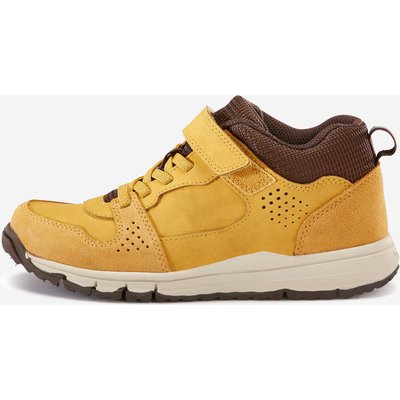 Fitnessschuhe Sneaker Kinder Klettverschluss Leder - Protect 560 ocker/braun