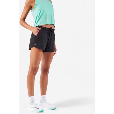 Laufshorts Trailrunning Damen atmungsaktiv - Run 500 Dry schwarz