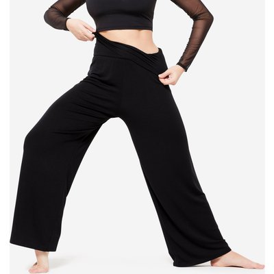 Tanzhose Damen Modern Dance fließend weit - schwarz