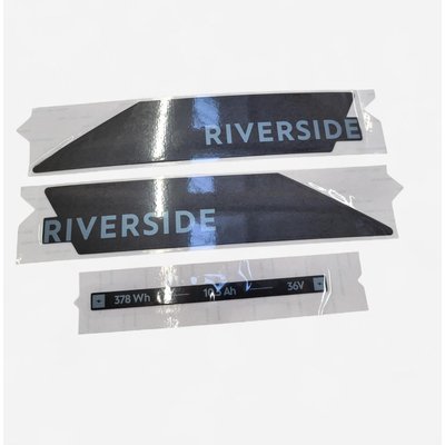 Sticker Aufkleber Akku Riverside 100E blau