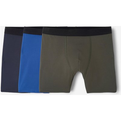 Boxershorts Herren atmungsaktiv 3er-Pack - blau/khaki