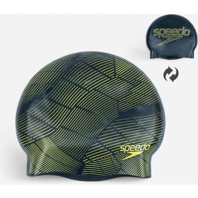 Badekappe Silikon Speedo wendbar - Drizzle schwarz/gelb
