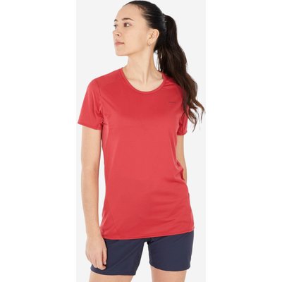 Wandershirt Damen kurzarm Bergwandern - MH100 rot