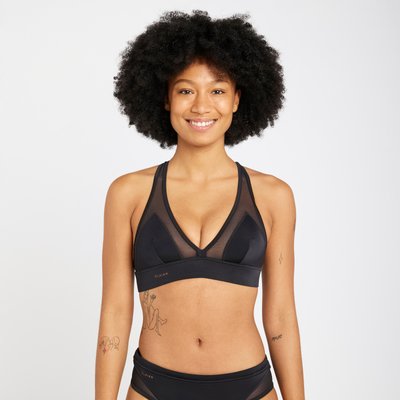 Bikini-Oberteil Damen Bustier Rücken verstellbar Isa schwarz
