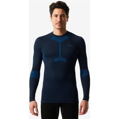 Skiunterwäsche Funktionsshirt Herren warm seamless - BL500 Soft schwarz/blau