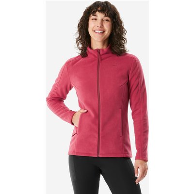 Fleecejacke Damen Reißverschluss Wandern - MH500 rot