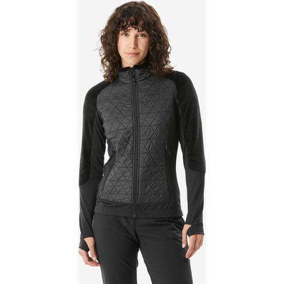 Fleecejacke Hybridjacke warm Damen Wandern - MH900 Mountain schwarz