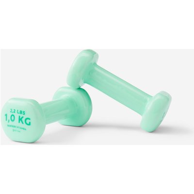 Hantelset Gusseisen teilweise recycelt 2 × 1 kg - grün