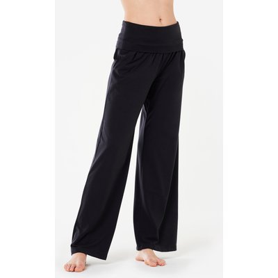 Hose sanftes Yoga Damen - schwarz