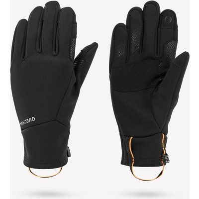 Handschuhe Kinder 6–14 Jahre Stretch touchscreenfähig Wandern - Hike500 schwarz