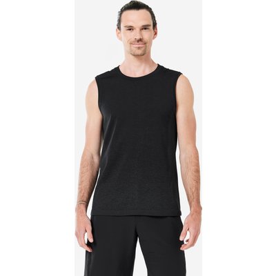 Tank Top Herren Yoga nahtlos - schwarz