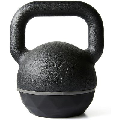 Kugelhantel Kettlebell Gusseisen teilweise recycelt Basis aus Gummi 24 kg