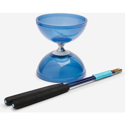 Diabolo mit Kugellager Handstäbe aus Glasfaser + Transportbeutel - 500 blau