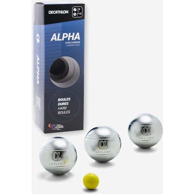 Boulekugeln Alpha glatt oder geriffelt mit Wettkampfzulassung 3 Stück hart
