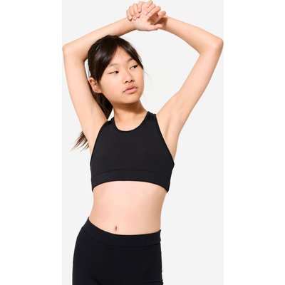 Sport-Bustier Mädchen atmungsaktiv - schwarz
