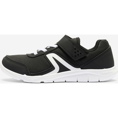 Fitnessschuhe Sneaker Kinder Klettverschluss - PW100 schwarz