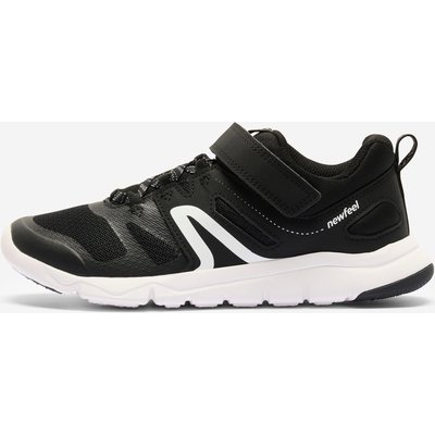 Fitnessschuhe Sneaker Kinder Klett leicht atmungsaktiv - PW540 schwarz/grau